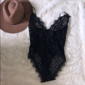 Black lace bodysuit